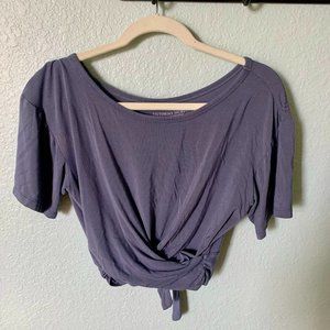 Victorias Secret Modal Twist-tie Crop Tee/ Yoga Wrap Tie Top, Medium (M)